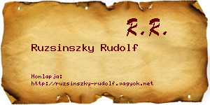 Ruzsinszky Rudolf névjegykártya