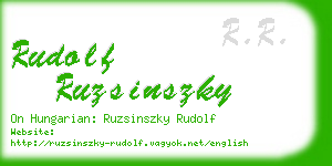 rudolf ruzsinszky business card